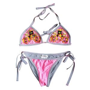 Euro Beaded Bikini Set Pink Gray Vanda Catucci - EU Size 42